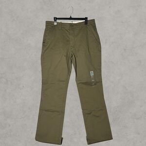 Mutual Weave Mens Standard Chino Slim Taper Pants Olive Green 36x34 NWT